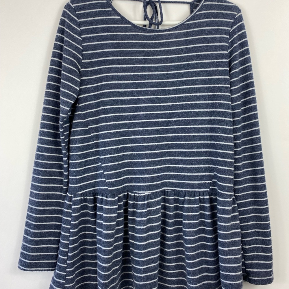 ModCloth Striped Fit And Flare Tunic Top Sweater Women’s Size Medium Keyhole